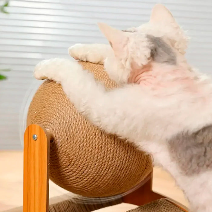 Arranhador para Gatos 2 em 1 - Com Base e Bola Giratória