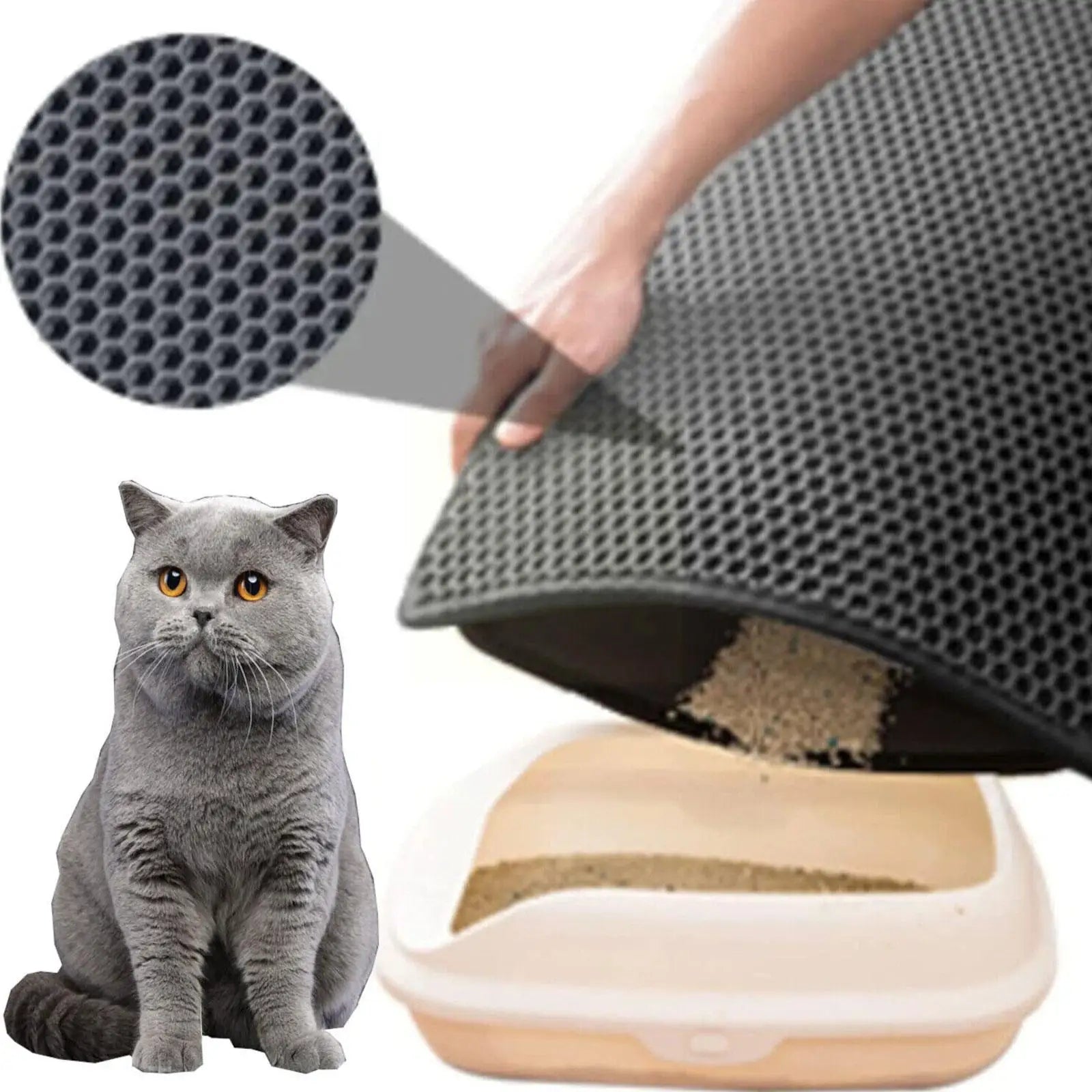 Tapete Higiênico Antiderrapante Camada Dupla para Gatos