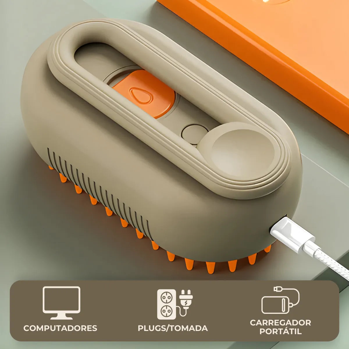 PetClean 3 em 1 – Escova Inteligente a Vapor para Pets